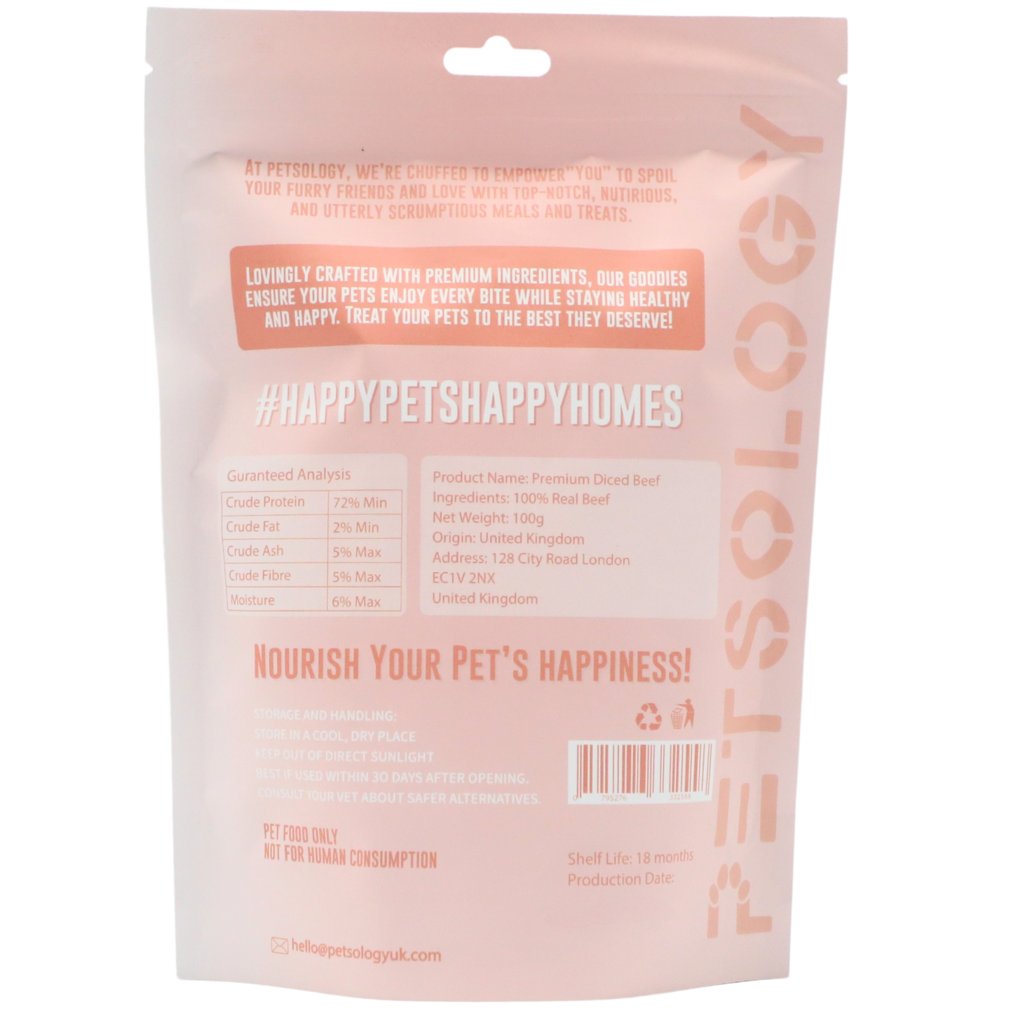 Petsology - Freeze Dried Premium Diced Beef 30g/ 100g