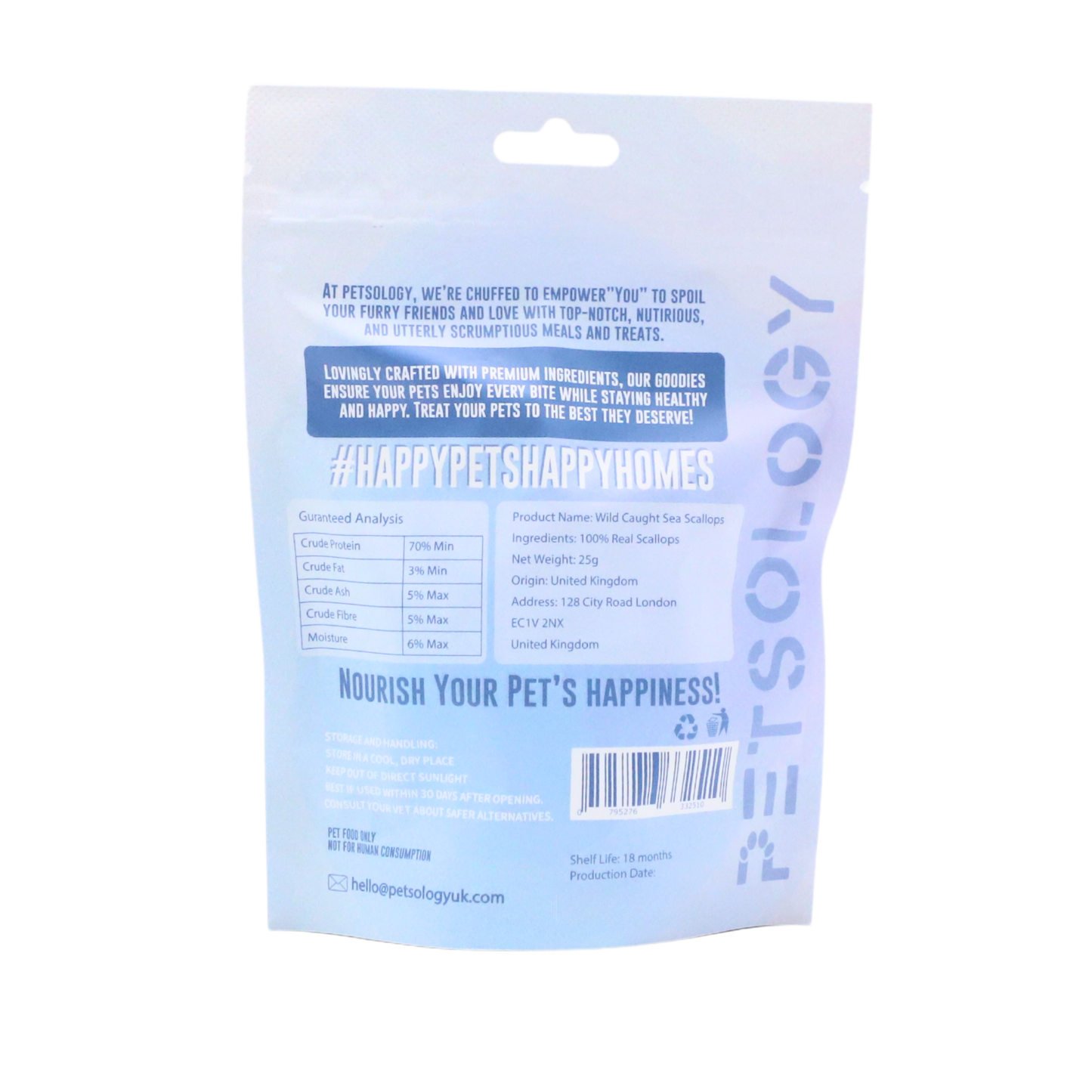 Petsology - Freeze Dried Wild Caught Sea Scallops 25g