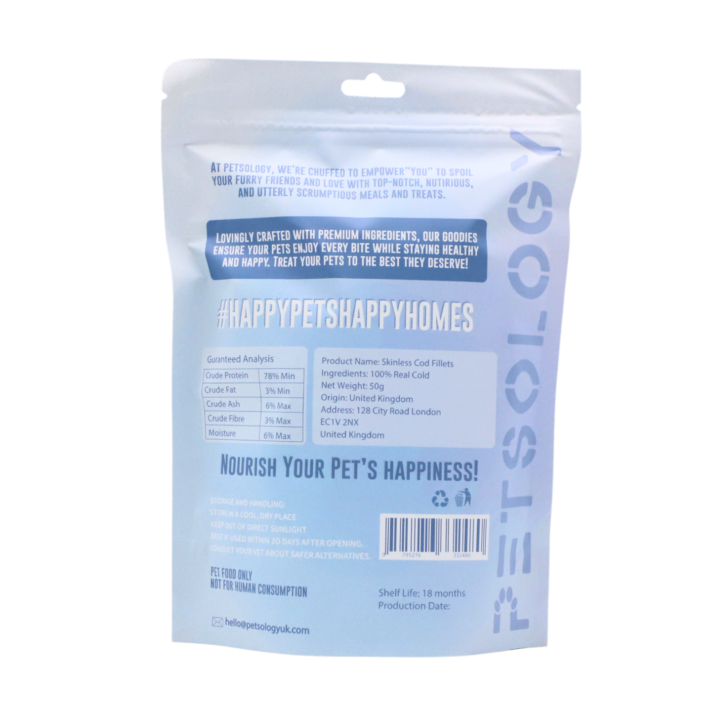 Petsology - Freeze Dried Skinless Cod Fillets 50g