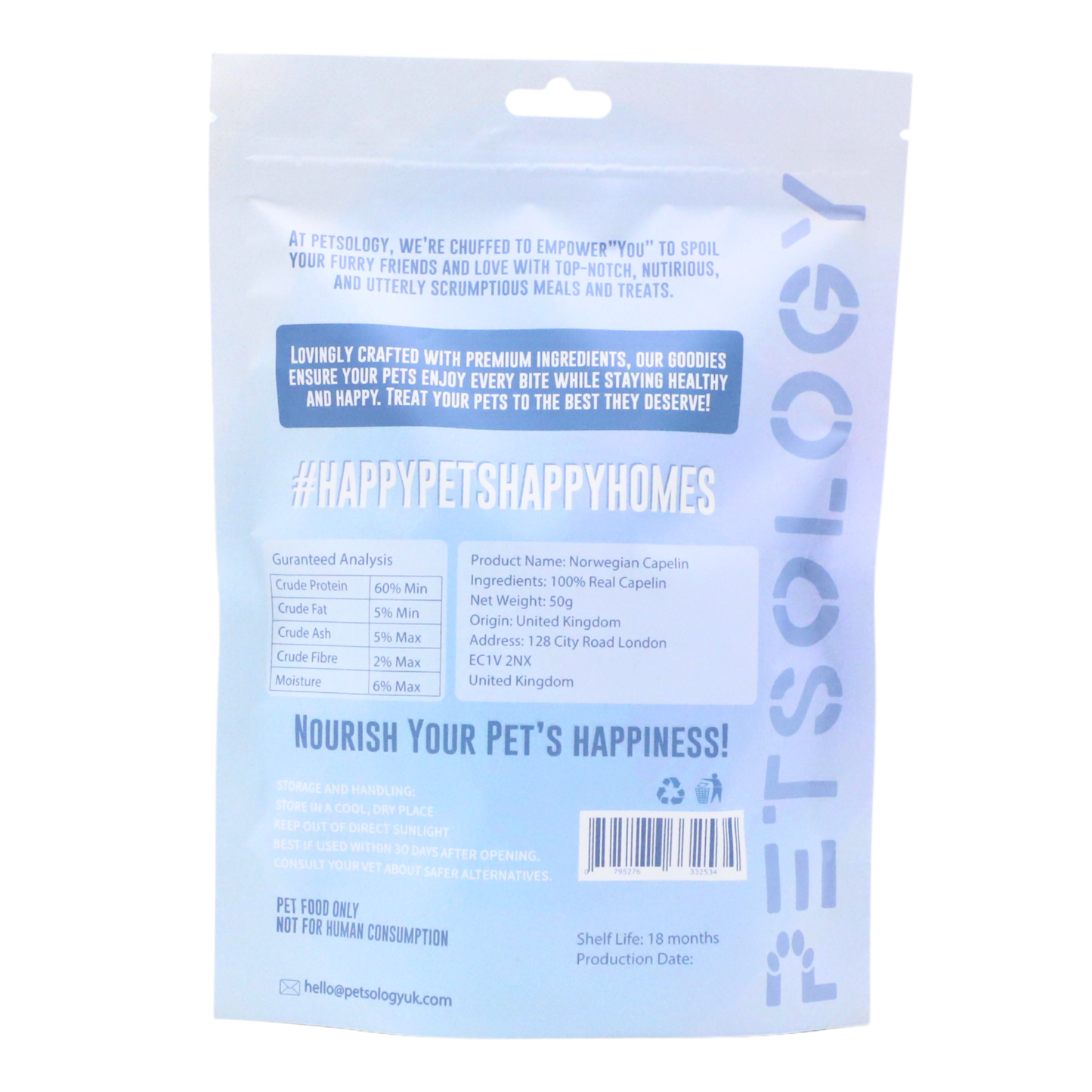 Petsology - Freeze Dried Norwegian Capelin 50g