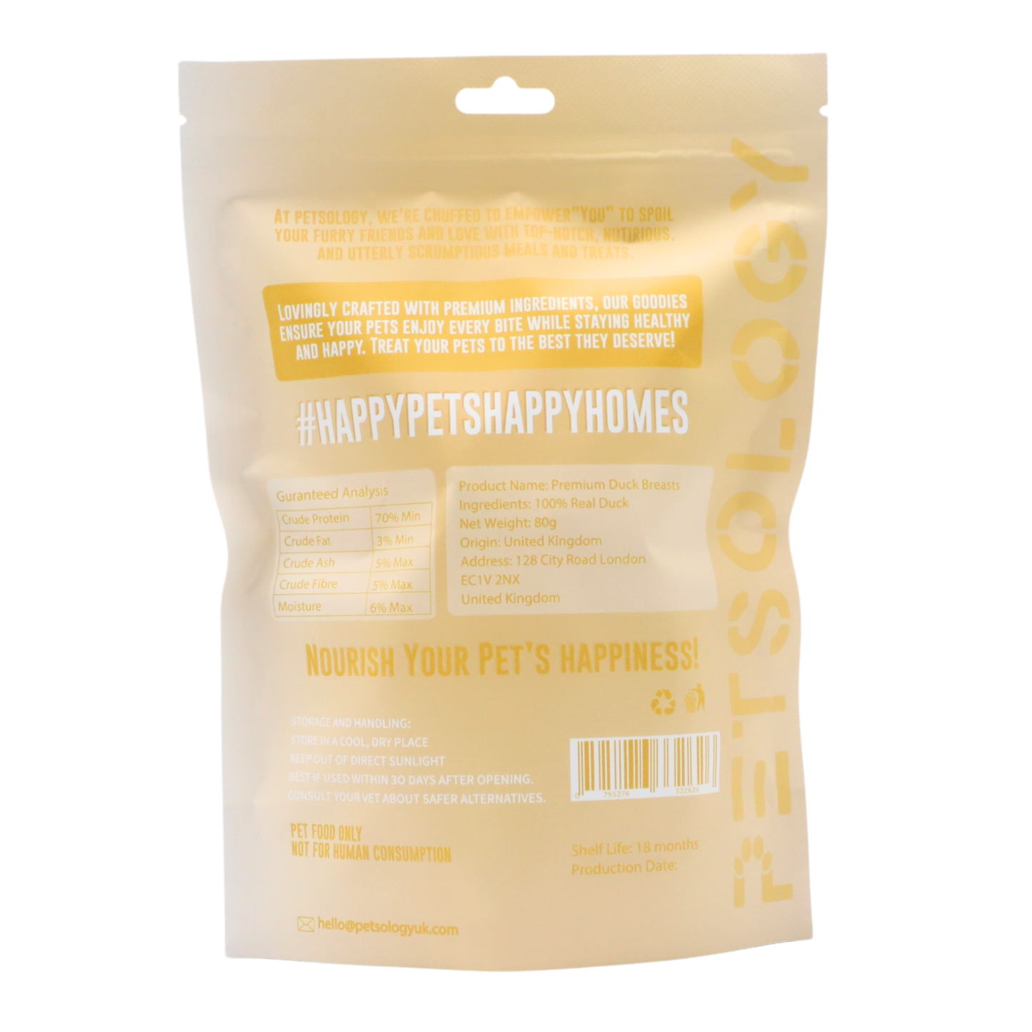 Petsology - Freeze Dried Premium Duck Breasts 80g